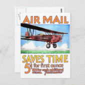 航空便は時間を節約します ポストカード (正面/裏面)