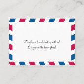 航空便エスコート結婚カード プレイスカード (裏面)