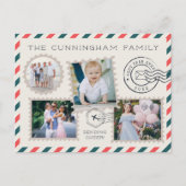 航空便ホリデー写真コラージポストカード シーズンポストカード (正面)