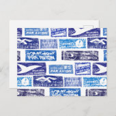 航空便/パー航空便 – 透明 ポストカード (正面/裏面)