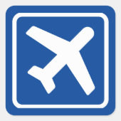 航空便/パー・アヴィオンの四角い青い船積みシール スクエアシール (正面)