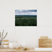 航空写真 グリーン ノルディック フォレスト 自然 風景 ポスター (キッチン)