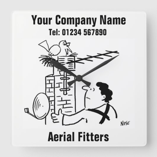 航空写真 スクエア壁時計 (正面)