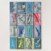 航空切手コラージジグソーパズル ジグソーパズル (縦)