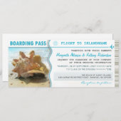 航空券のチケット ウェディングの招待状 結婚式の招待状 招待状 (正面/裏面)