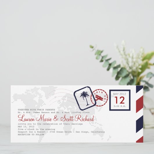 航空券の招待状 招待状 (スタンド正面)