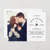 航空券の行先の日付ポストカード 案内ポストカード (正面/裏面)