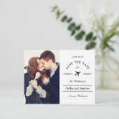 航空券の行先の日付ポストカード 案内ポストカード (スタンド正面)