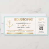 航空券スタイルの結婚式招待状 招待状 (正面)