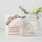 航空券パーティー招待状 複数日程 - カスタム 招待状 (スタンド正面)