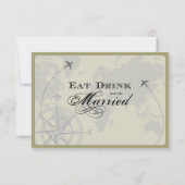 航空券 ウェディング 招待状返信 招待状 (裏面)