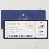 航空券 結婚式 出席案内 招待状 (正面/裏面)