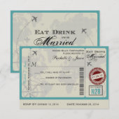 航空券 結婚式 出席確認 出欠カード (正面/裏面)