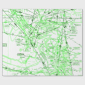 航空図の折り返し紙 ラッピングペーパー (フラット)