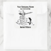 航空図解入りの、写真付きの機 スクエアシール (バッグ)