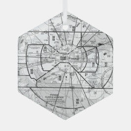 航空図 ガラスオーナメント