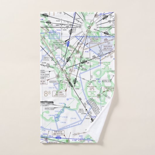 航空図 ハンドタオル (ハンドタオル)