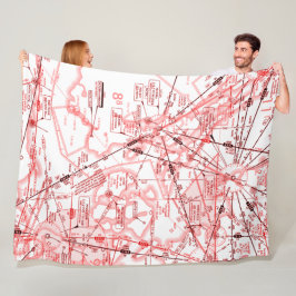 航空図 フリースブランケット