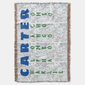 航空地図のパーソナライズな通話表 スローブランケット (正面縦)