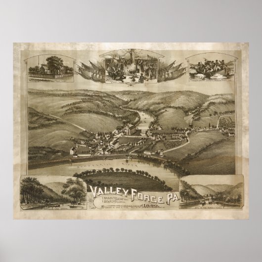航空地図バレーフォージPAペンシルバニアポスター ポスター (正面)