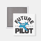 航空子供へ高飛んでいる未来パイロット マグネット (正面/裏面)