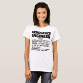 航空宇宙エンジニア名詞定義皮肉 Tシャツ (正面フル)