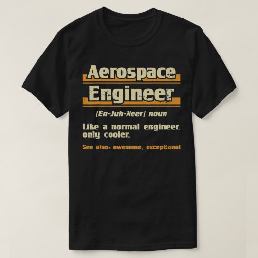 航空宇宙工学エンジニアリングスペースクラフツアエロナウ Tシャツ (デザイン正面)