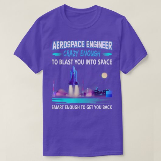 航空宇宙工学熱狂する者がスパに Tシャツ (デザイン正面)
