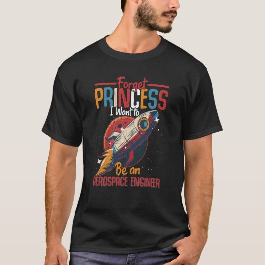 航空宇宙技術者のエンジニアリンググラフになりたい Tシャツ (正面)