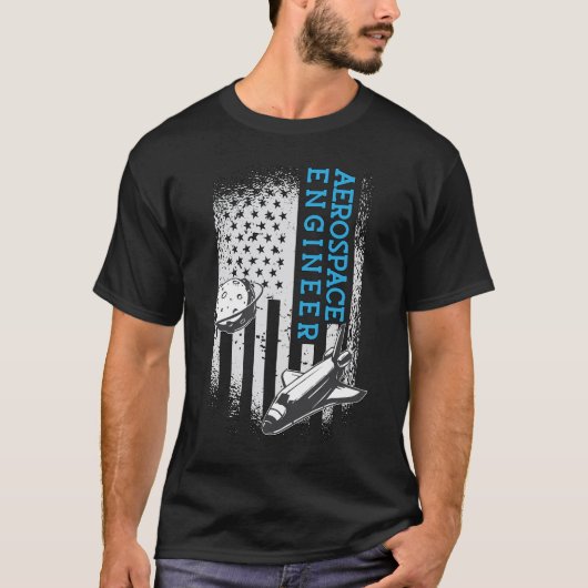航空宇宙技術者エンジニアリング宇宙ロケット Tシャツ (正面)
