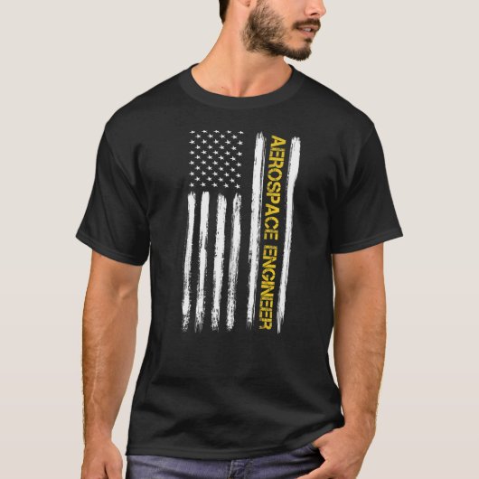 航空宇宙技術者米国国旗のエンジニアリングGradu Tシャツ (正面)