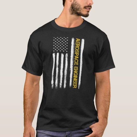 航空宇宙技術者米国旗エンジニアリング Tシャツ (正面)