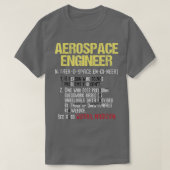 航空宇宙技術者航空エンジニアリング航空機 Tシャツ (デザイン正面)