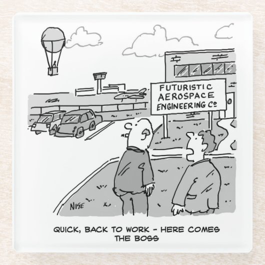 航空宇宙産業ボス熱気球による旅行 ガラスコースター (正面)