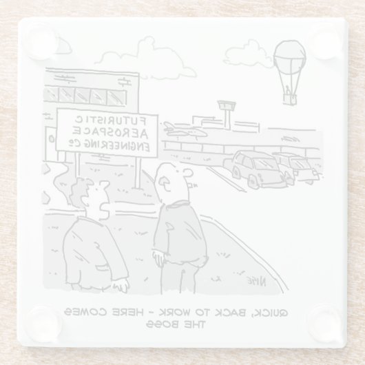 航空宇宙産業ボス熱気球による旅行 ガラスコースター (裏面)