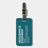 航空宇宙 – エンジニおもしろいニアギフト ラゲッジタグ (正面縦)