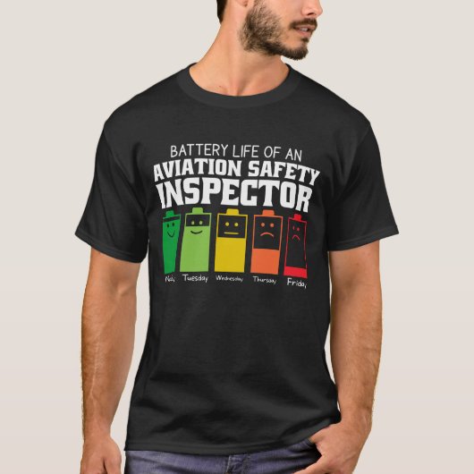 航空安全検査官の電池寿命 Tシャツ (正面)