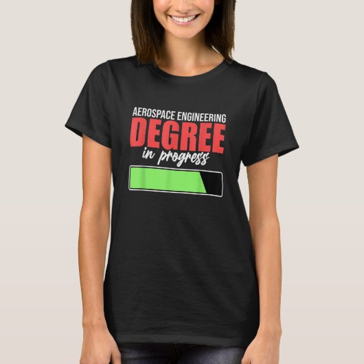 航空工学の学位取得中エンジニア Tシャツ (正面)