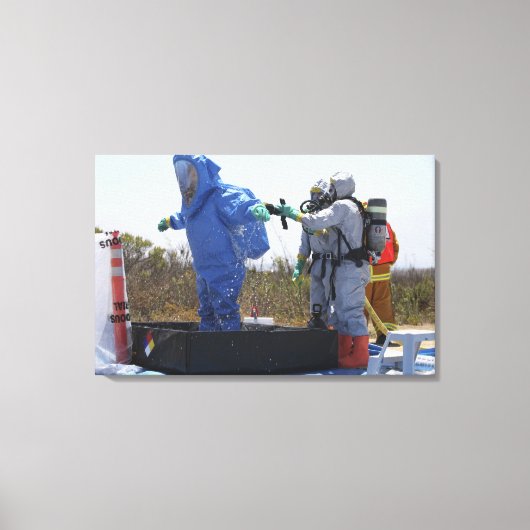 航空従事者が桶に立つ キャンバスプリント (正面)