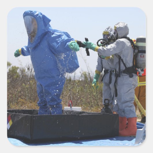 航空従事者が桶に立つ スクエアシール (正面)