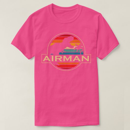 航空従事者の恐竜 Tシャツ (デザイン正面)