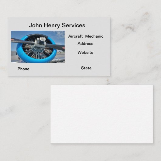 航空整備士 名刺 (正面/裏面)