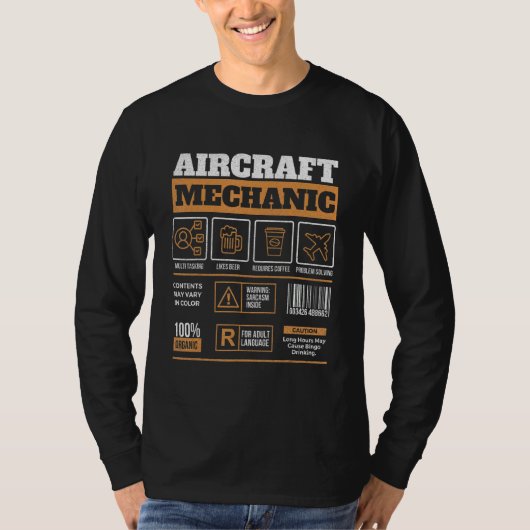 航空整備士 航空技術者 飛行機のマ Tシャツ (正面)