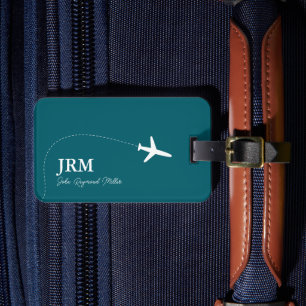 航空旅行用スーツケース　ダークティール　バッグタグ ラゲッジタグ