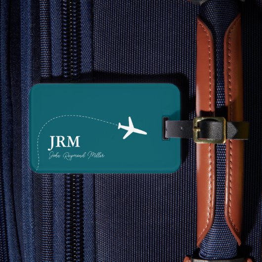 航空旅行用スーツケース ダークティール バッグタグ ラゲッジタグ (正面インサイチュ4)