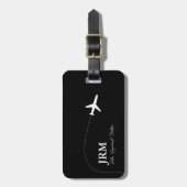 航空旅行用荷物タグ ブラック ラゲッジタグ (正面縦)