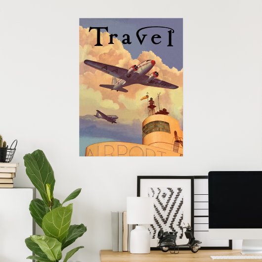航空旅行 ポスター (ホームオフィス)