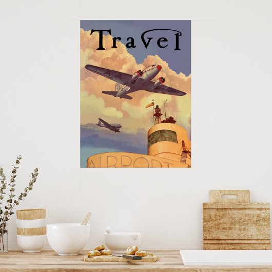航空旅行 ポスター (キッチン)