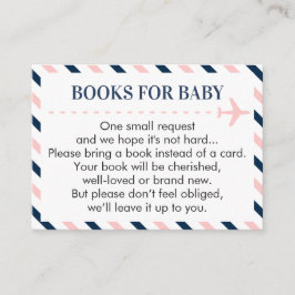 航空書籍ベビーリクエストPink Navy Boy Girl エンクロージャーカード