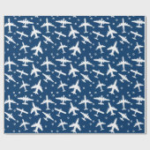 航空模様（青と白） ラッピングペーパー (フラット)